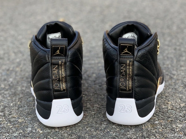 Air 'Reptile' Jordan Black 12 AO6068-007 Retro Metallic Gold-White 0719